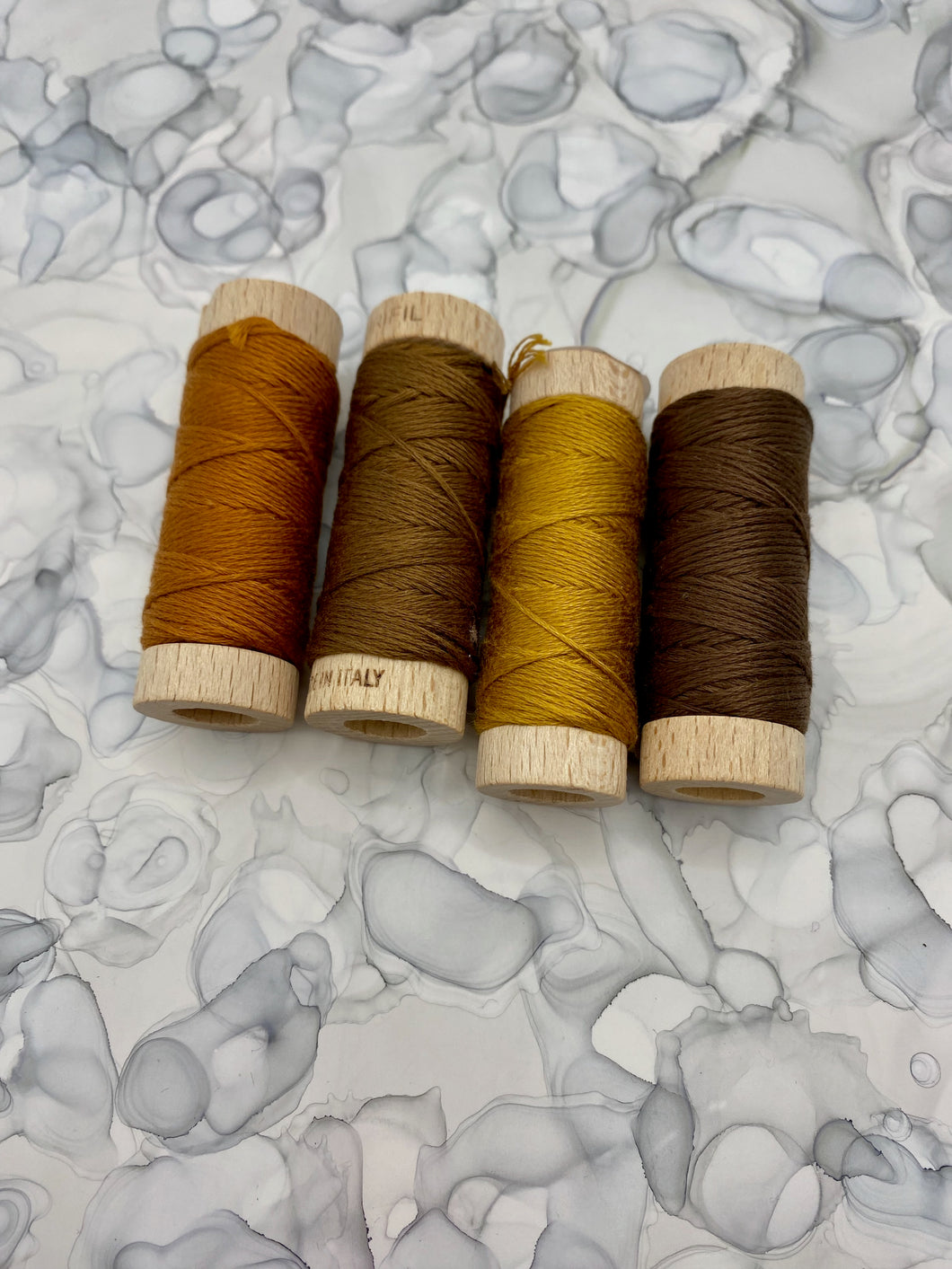 Aurifil Browns Set of four 6-strand embroidery floss spools