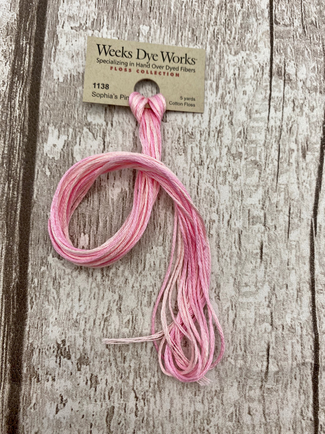 Sophia's Pink (#1138) Weeks Dye Works 6-strand cotton floss