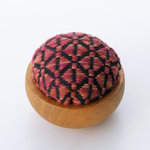 Load image into Gallery viewer, Kogin Pincushion Kit in a wooden bowl by Olympus
