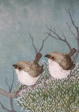 Load image into Gallery viewer, embroidered birds and their habitats; hand embroidery techniques and inspiration by Judy Wilford
