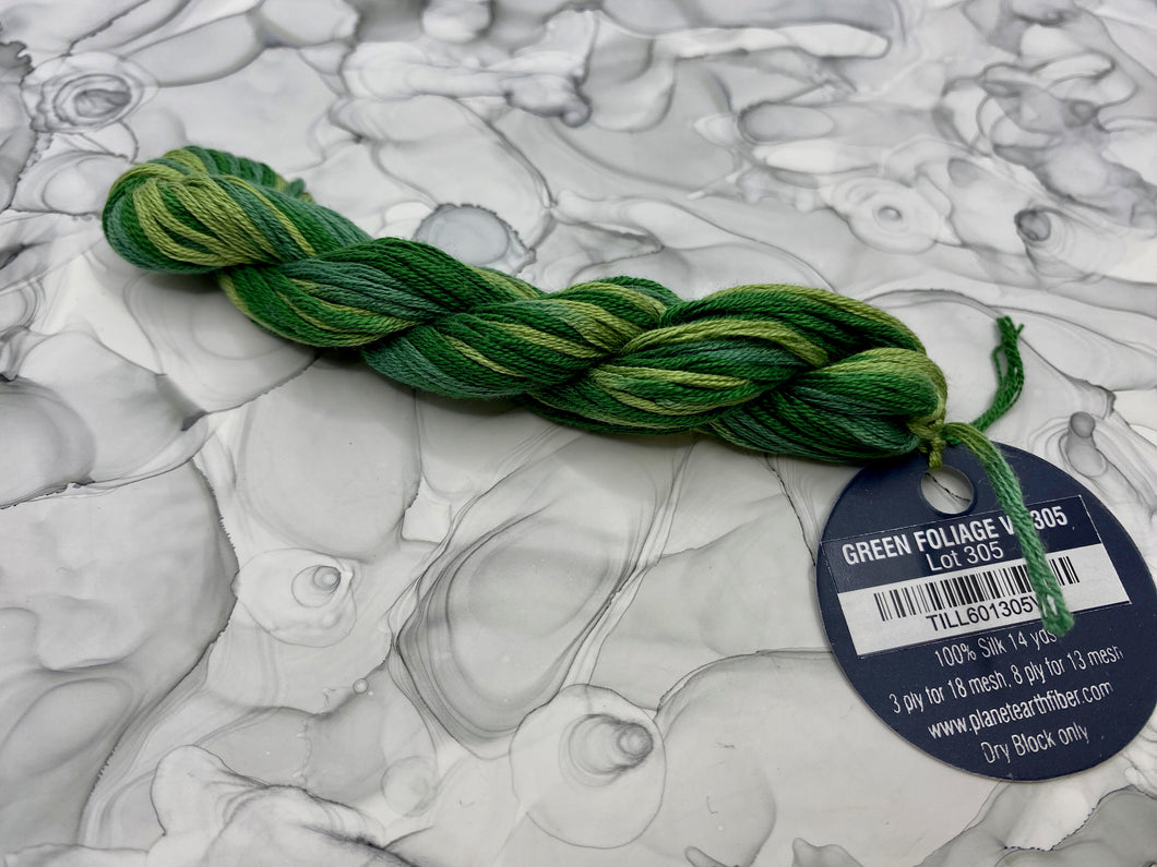 Variegated Greens Planet Earth 6 ply silk
