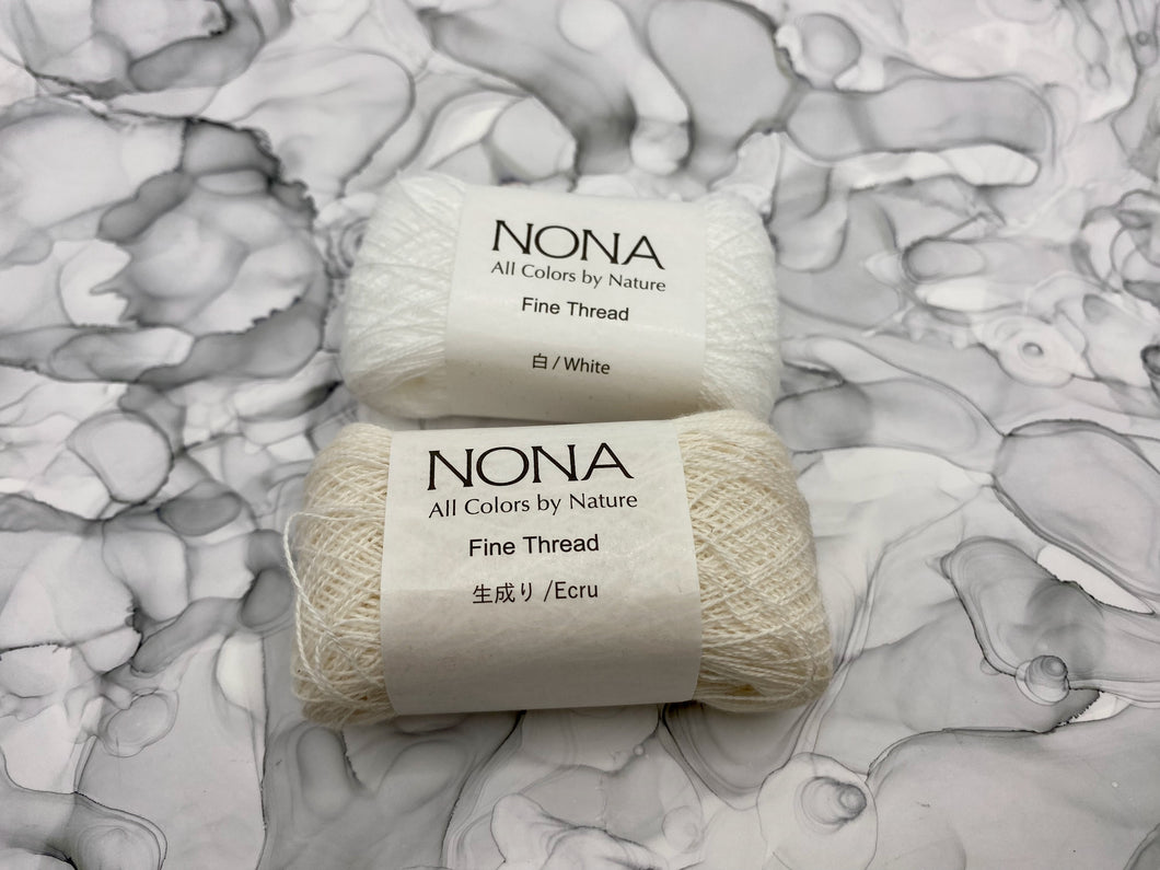 Nona Naturally Dyed Thread Bundles - White and Ecru