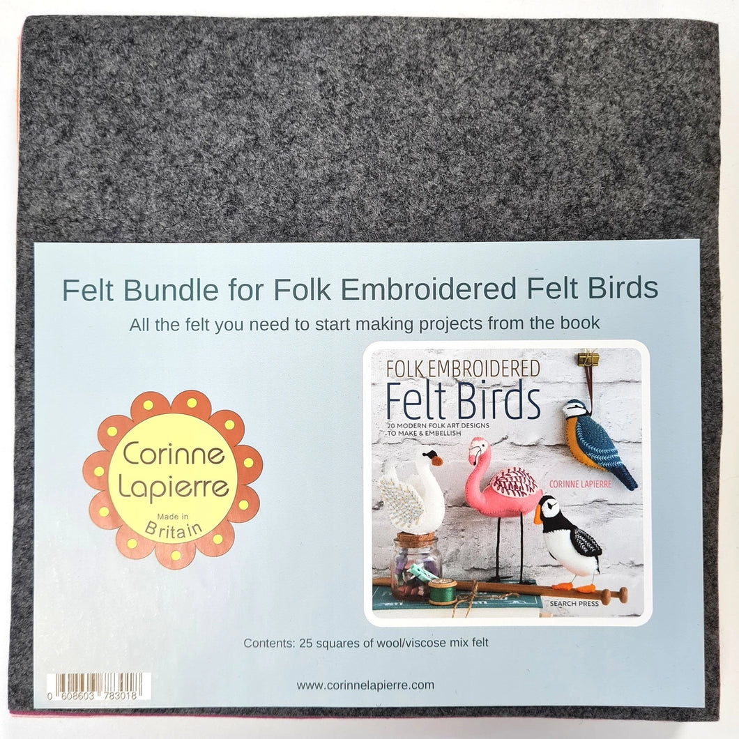 Felt Bundle for Book: Folk Embroidered Felt Birds - by Corinne Lapierre