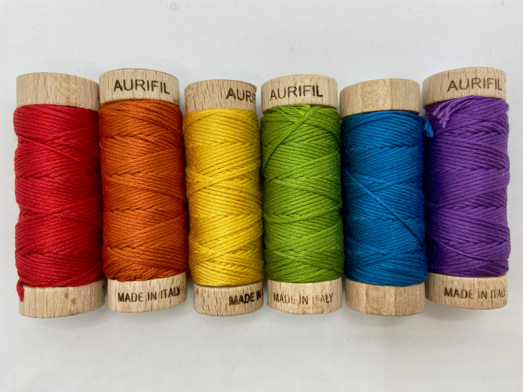 Aurifil 6 strand embroidery floss - Bright Rainbow Set