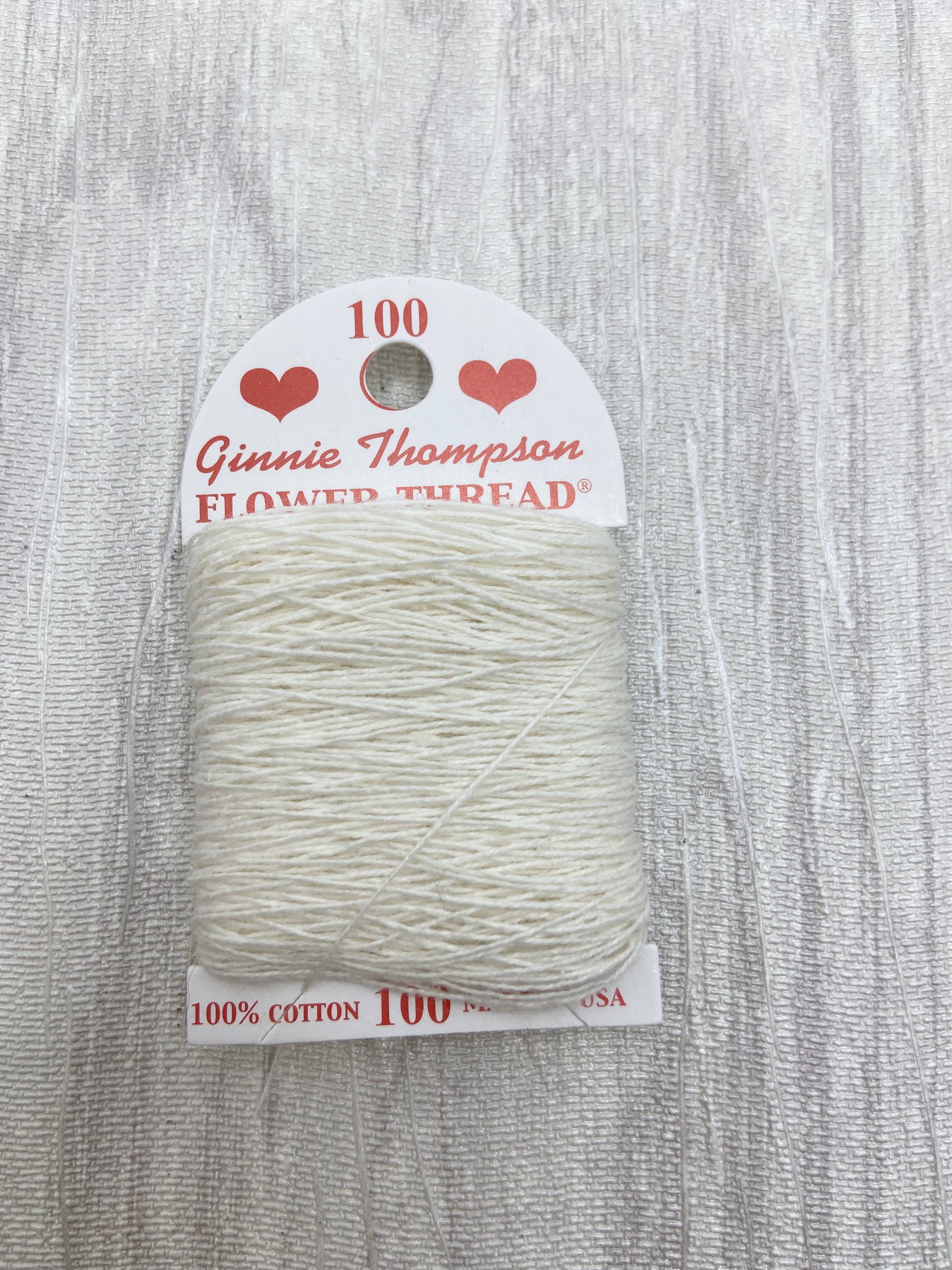 White (100) Ginnie Thompson Flower Thread – Seed Stitch Studio