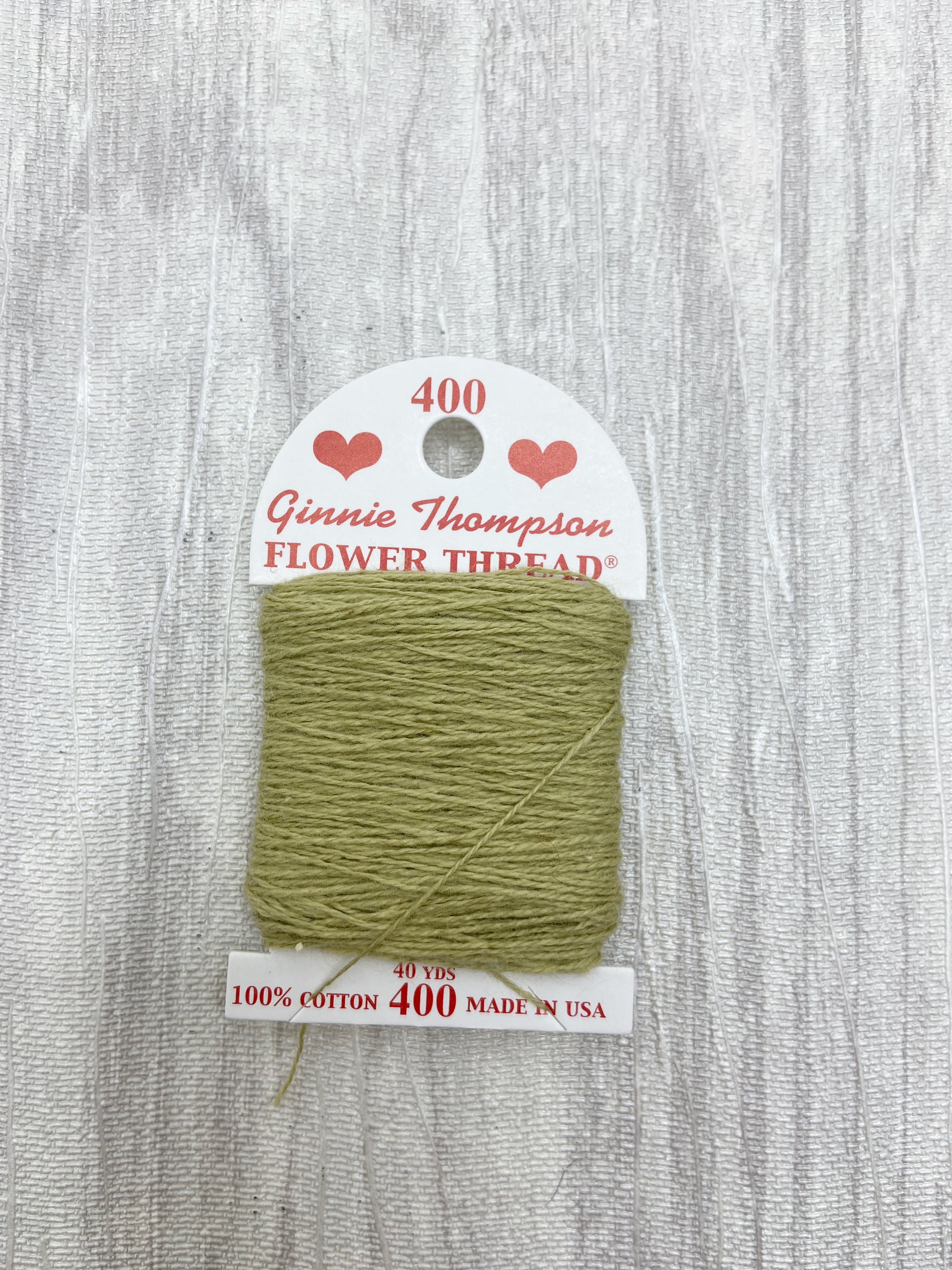 Pale Olive (400) Ginnie Thompson Flower Thread – Seed Stitch Studio