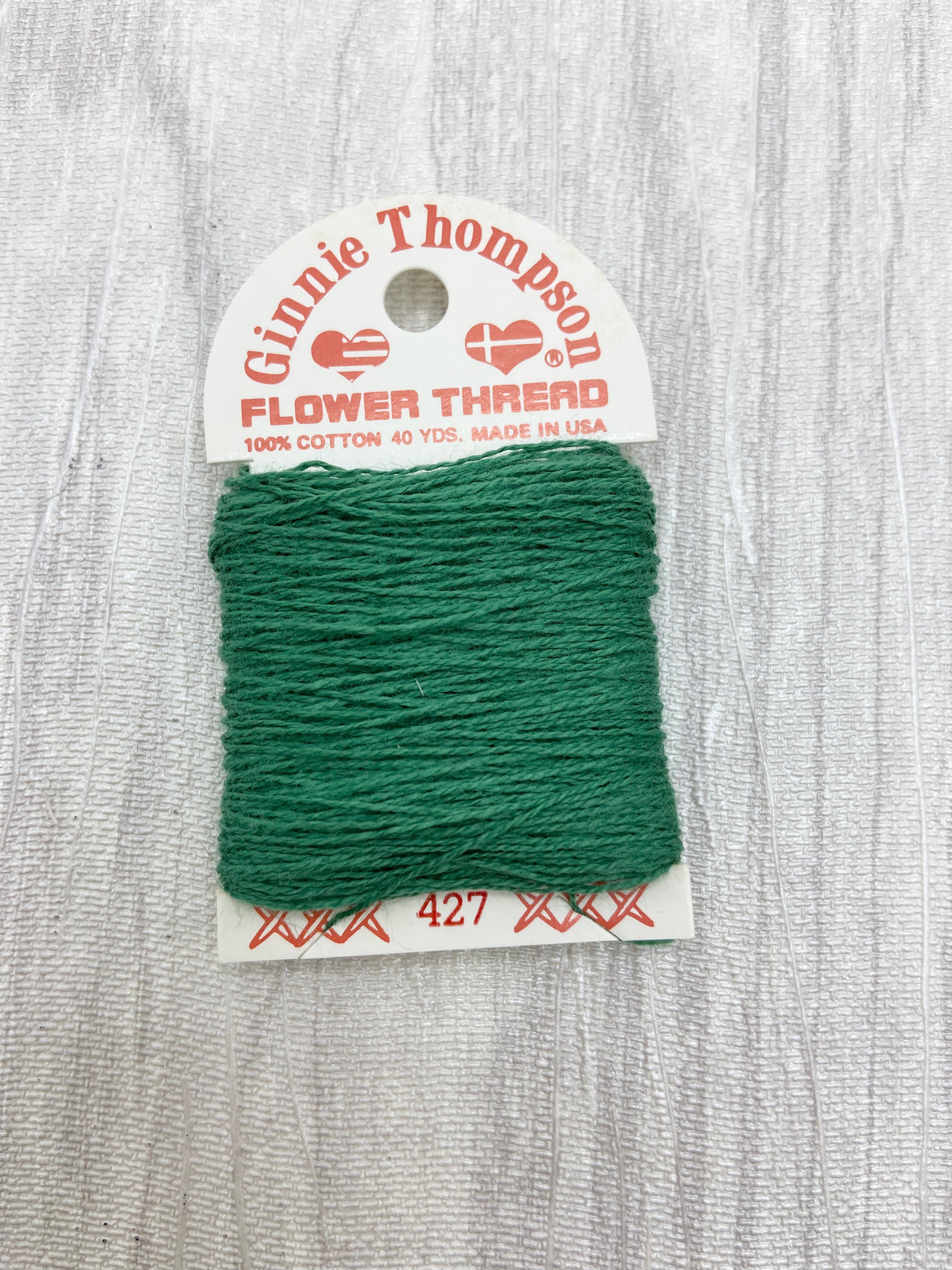 Ginnie Thompson Flower Thread (427) Blue Green – Seed Stitch Studio