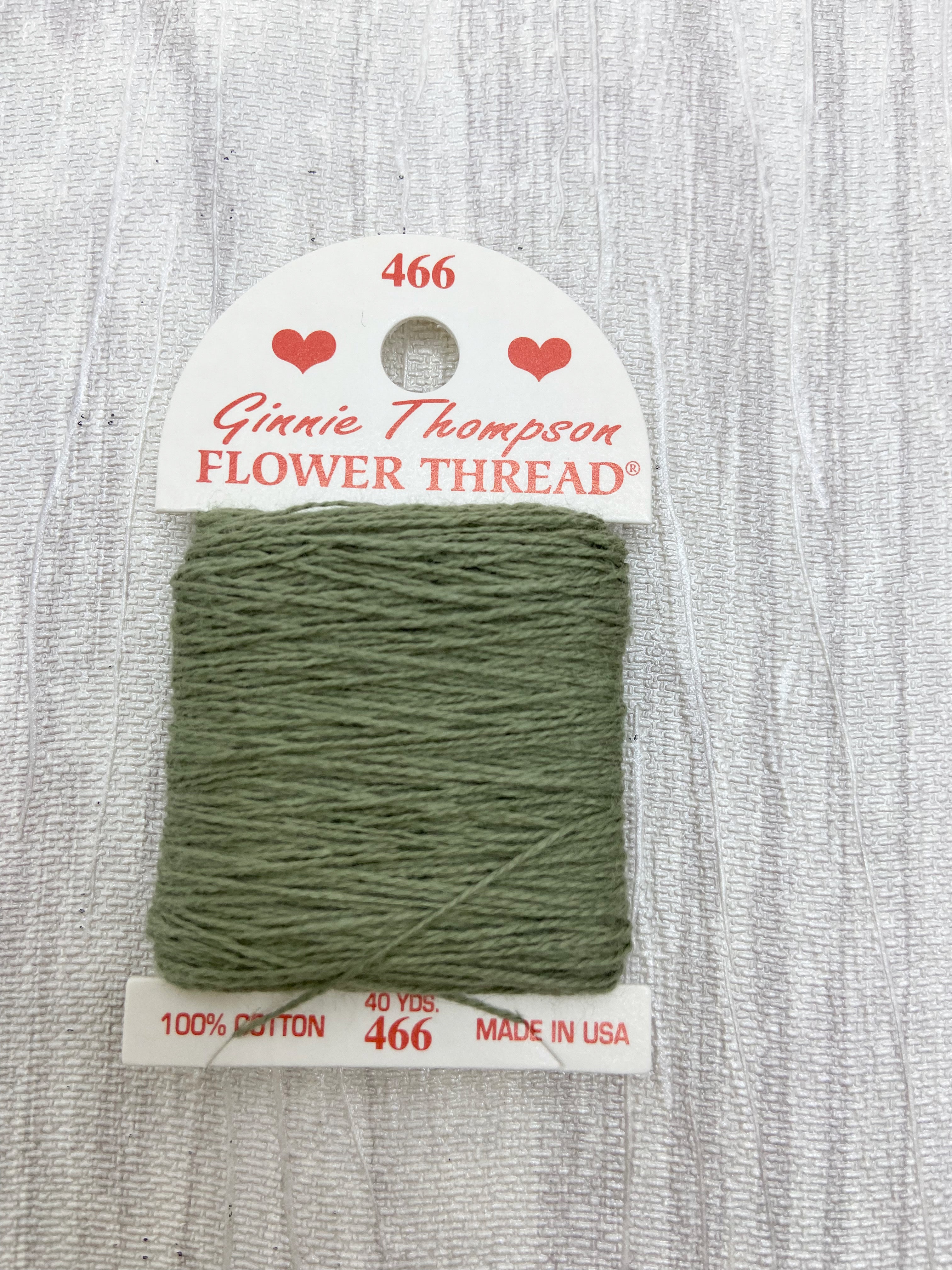 Ginnie Thompson Flower Thread (466) Grey Green – Seed Stitch Studio