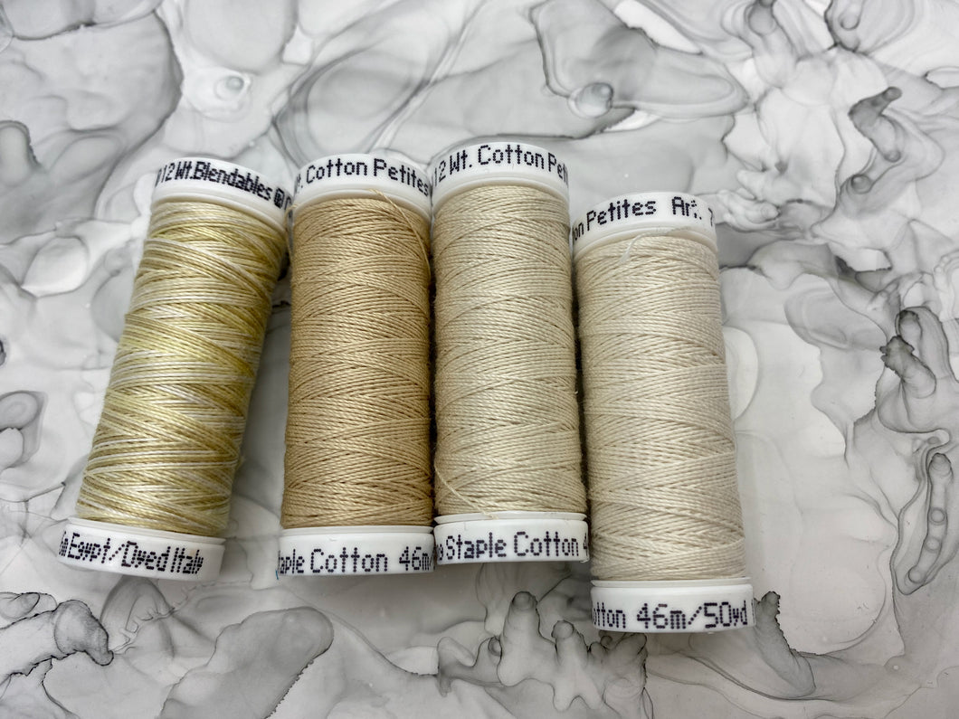 Off-White Thread Set of 4 Sulky Solid Cotton Thread Spools - 12wt.