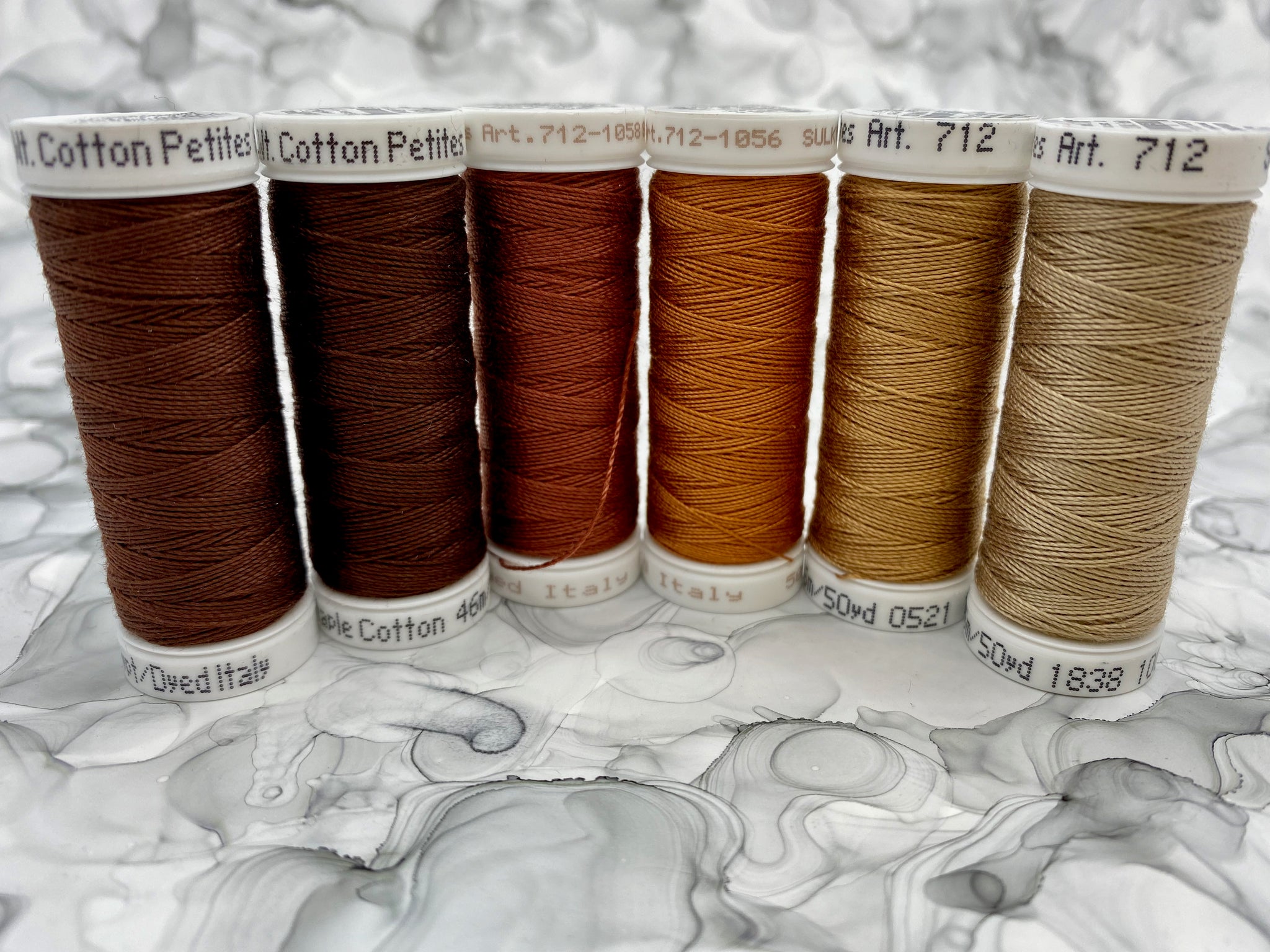 Brown Thread Set of 6 Sulky Solid Cotton Thread Spools - 12wt.