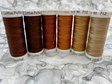 Load image into Gallery viewer, Brown Thread Set of 6 Sulky Solid Cotton Thread Spools - 12wt.

