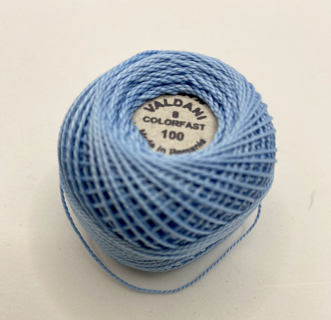 Valdani hand-dyed Perle Cotton, Size 8, Assorted Colors