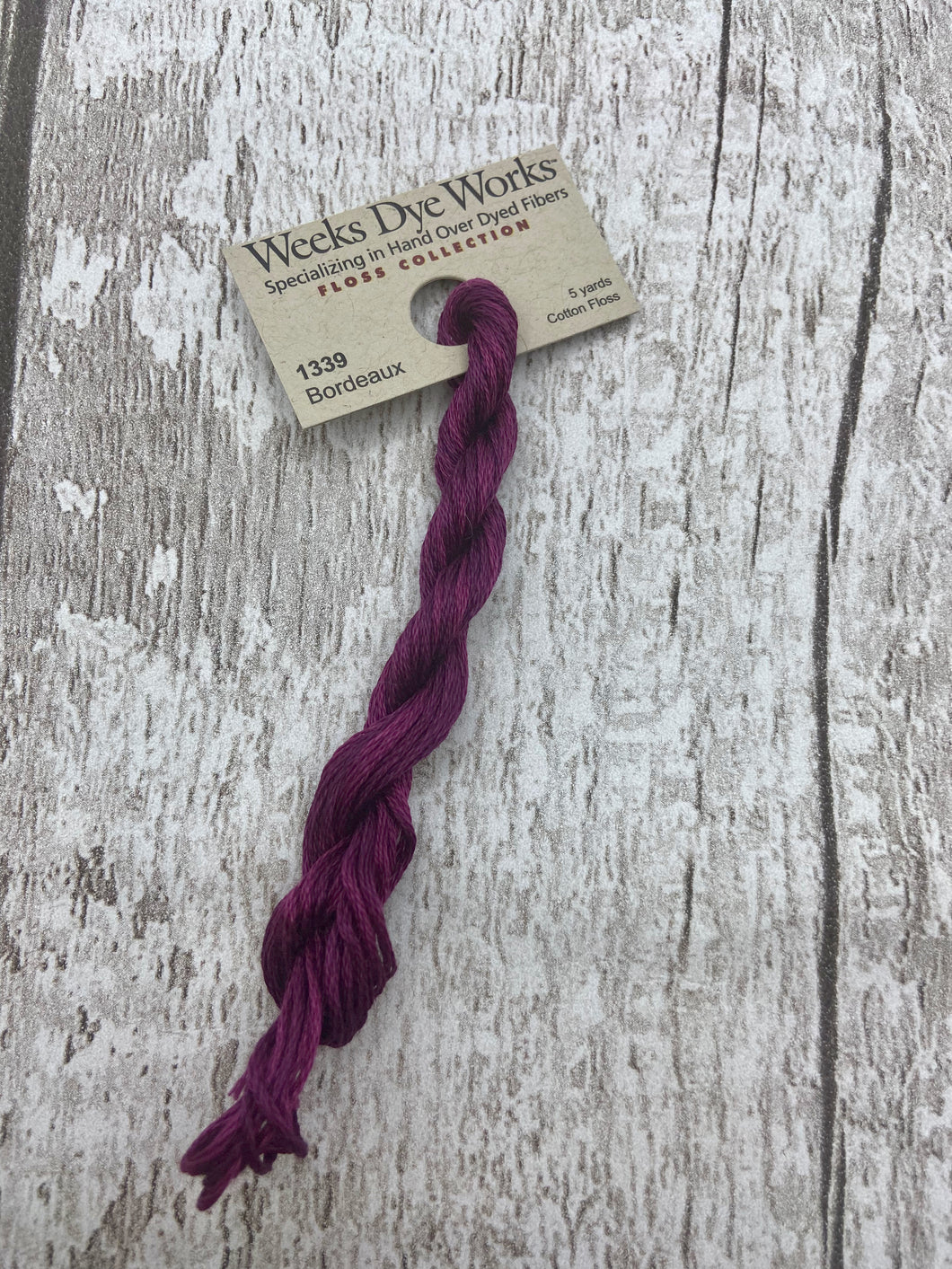 Bordeaux (#1339), Weeks Dye Works 6-strand cotton floss