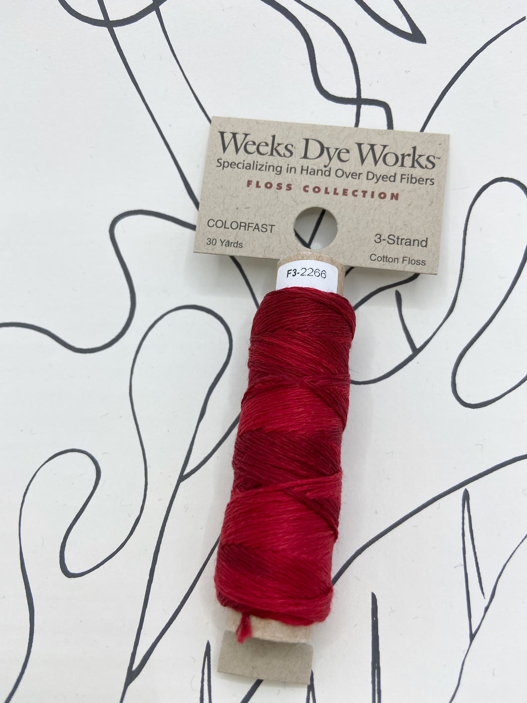 Turkish Red (#2266) Weeks Dye Works 3-strand cotton floss